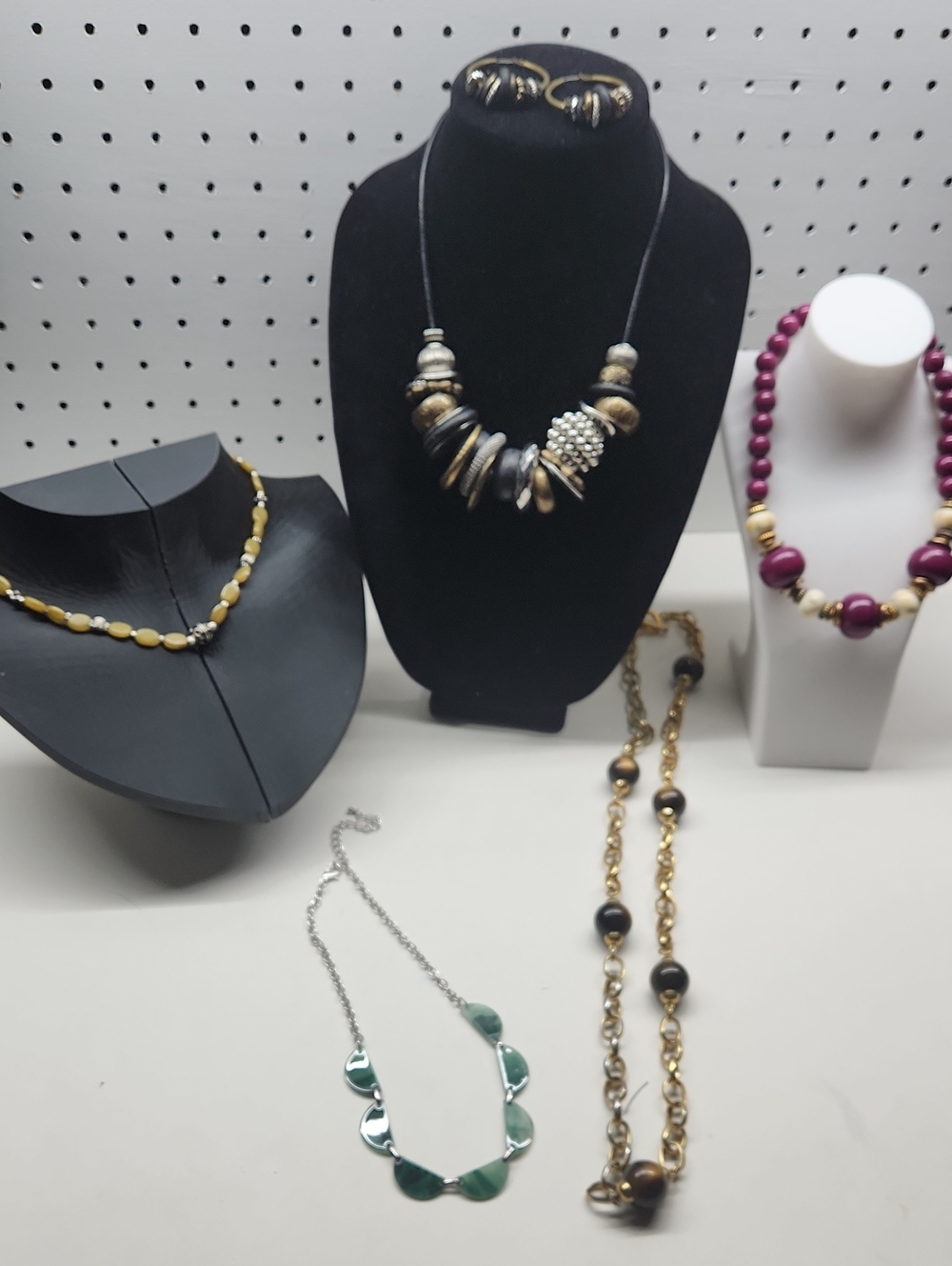 Chico's Gold and Black Mixed-Metal Bead Statement And More